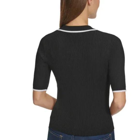 Calvin Klein Jeans Black Ribbed Polo