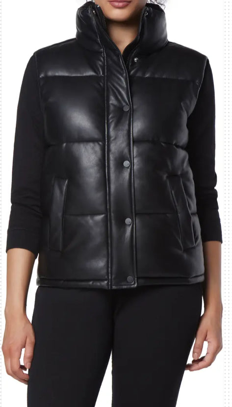 Marc New York Faux Leather Puffer Vest