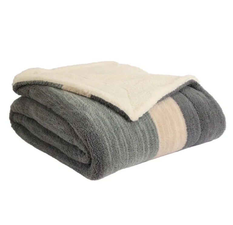 Life Comfort Reversible Sherpa Fleece Blanket