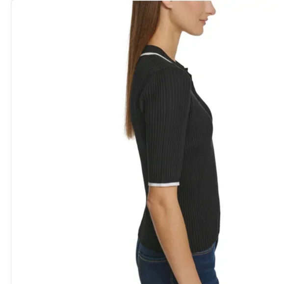 Calvin Klein Jeans Black Ribbed Polo